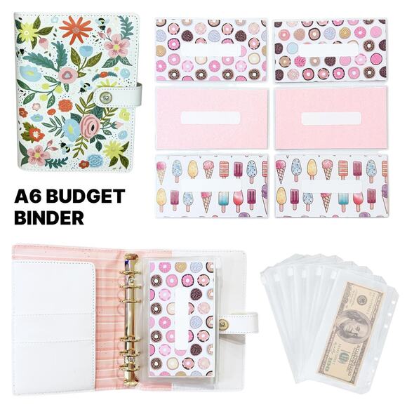 Budget Binder, Cash Envelopes, A6 Money Binder, Reusable Cash Trackers - Picture 1 of 8